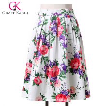 19 Farben! Grace Karin Günstige Occident Short Retro Vintage Floral Print Baumwollrock CL6294-3 #